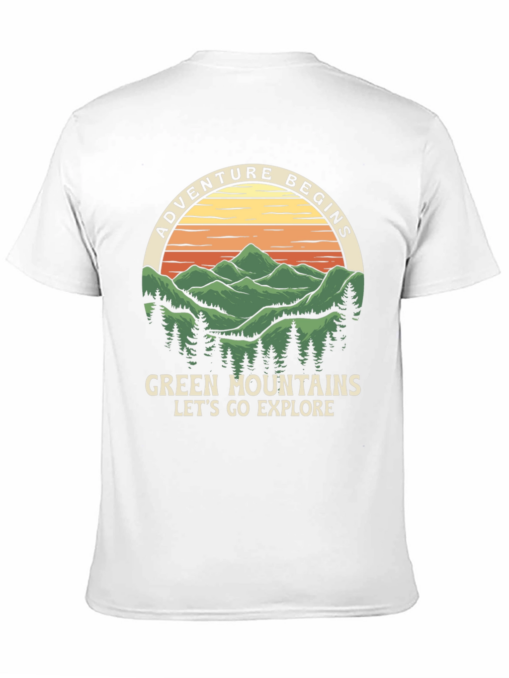 Adventure Begins Green Mountains Graphic Tee