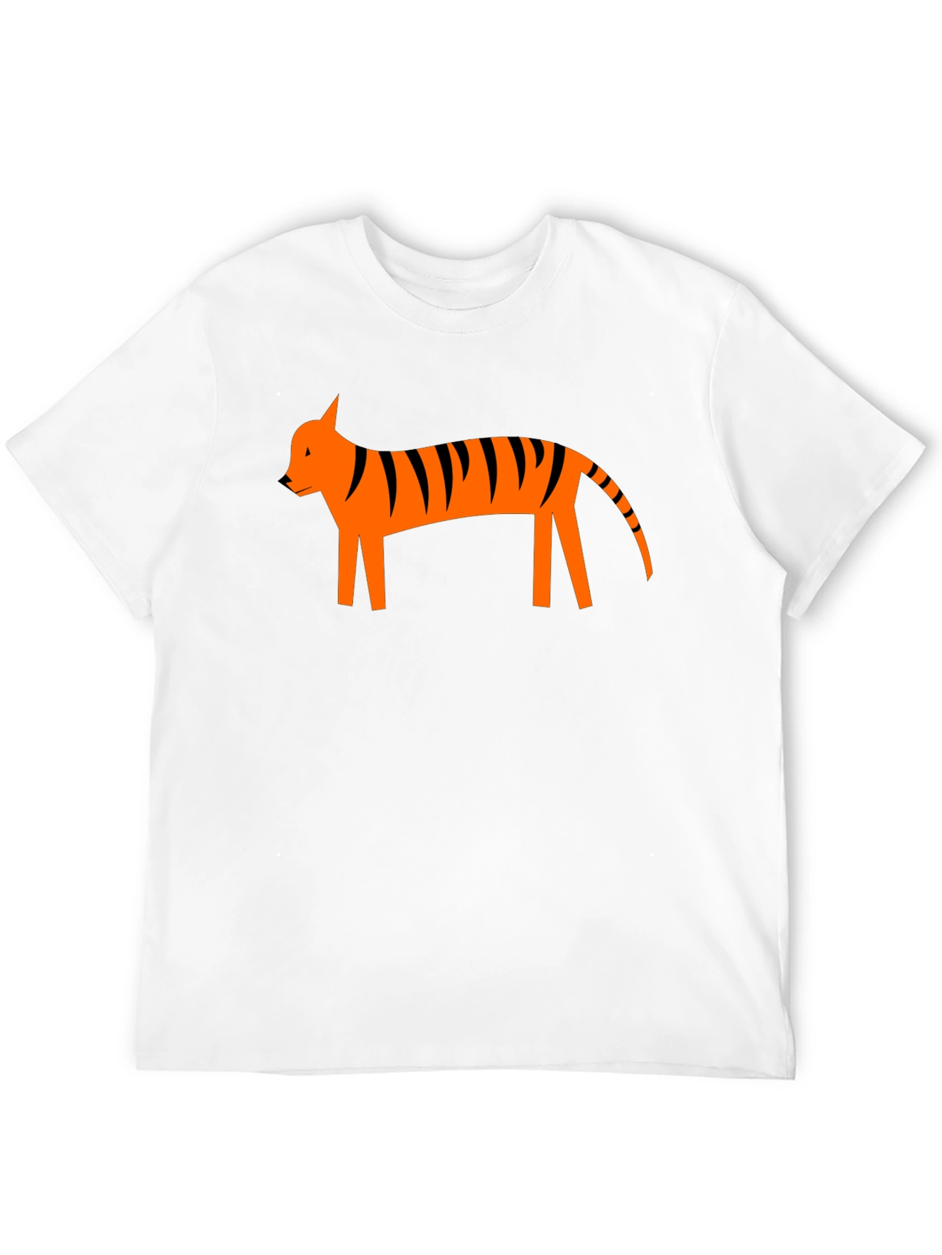 Modern Tiger Graphic Tee - Black Cotton Casual Shirt