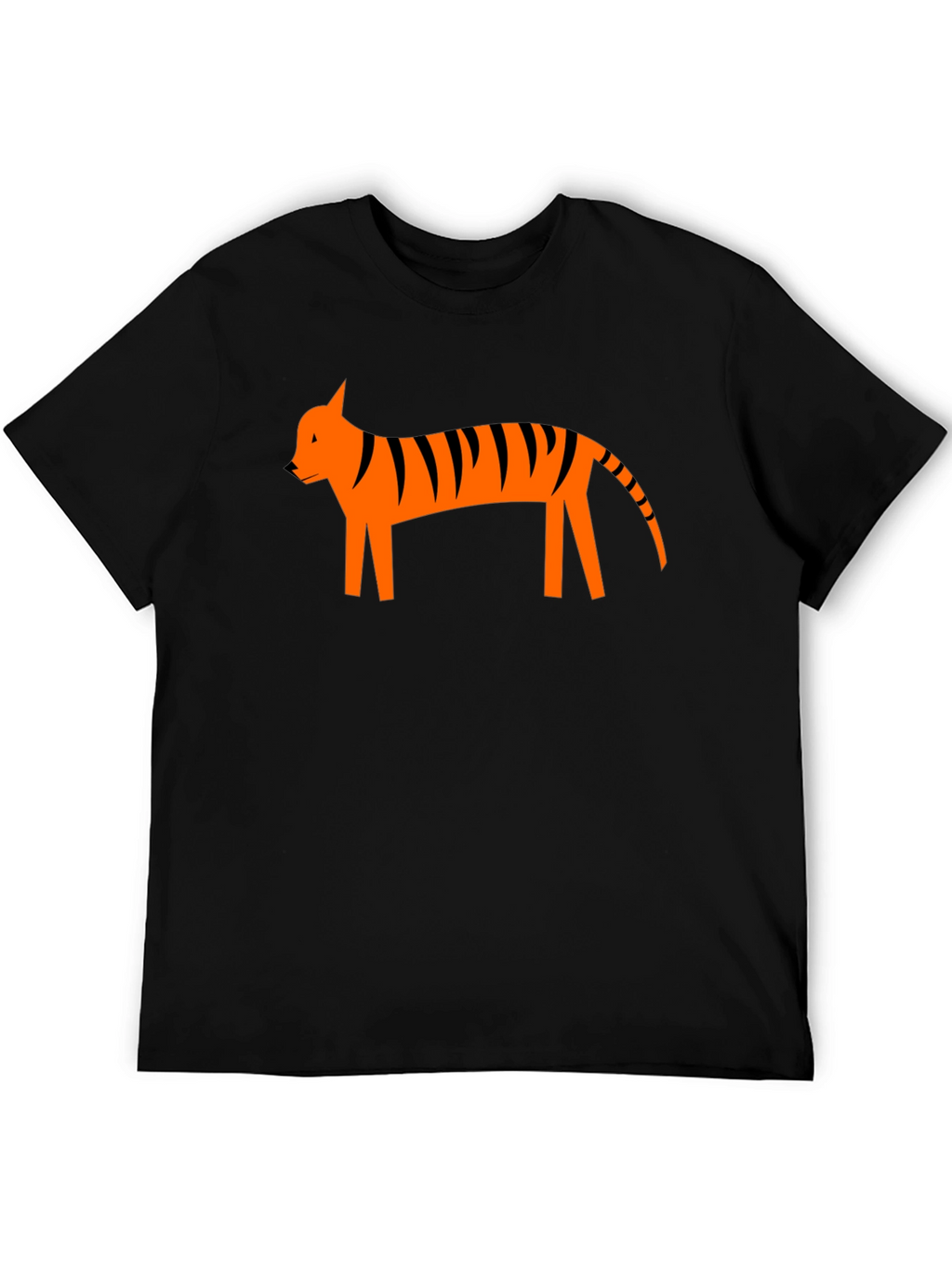 Modern Tiger Graphic Tee - Black Cotton Casual Shirt