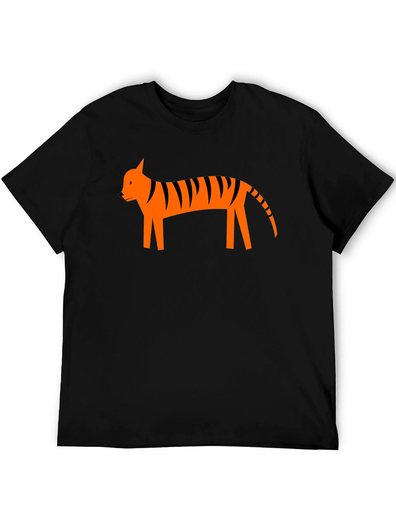 Modern Tiger Graphic Tee - Black Cotton Casual Shirt