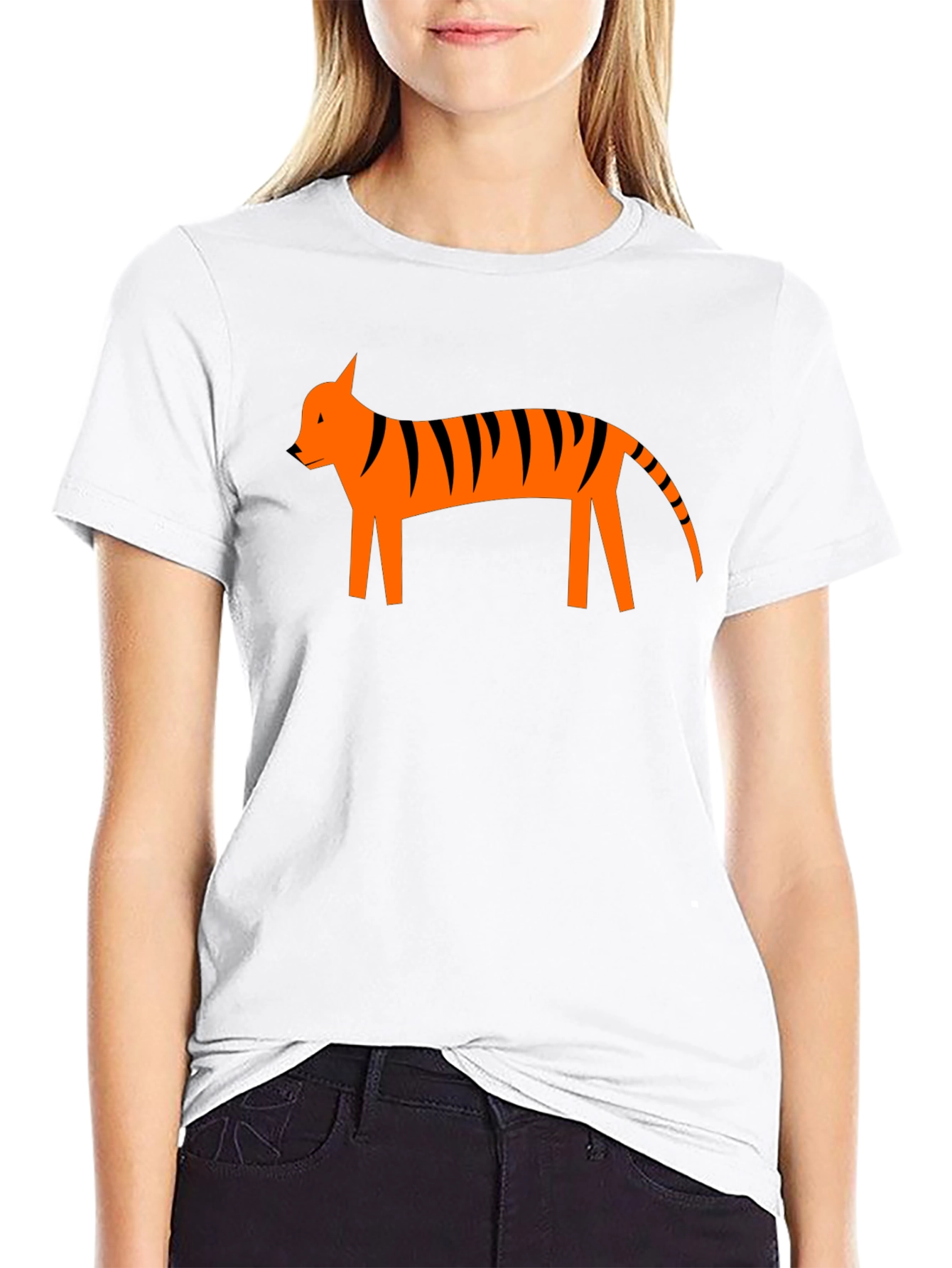 Modern Tiger Graphic Tee - Black Cotton Casual Shirt