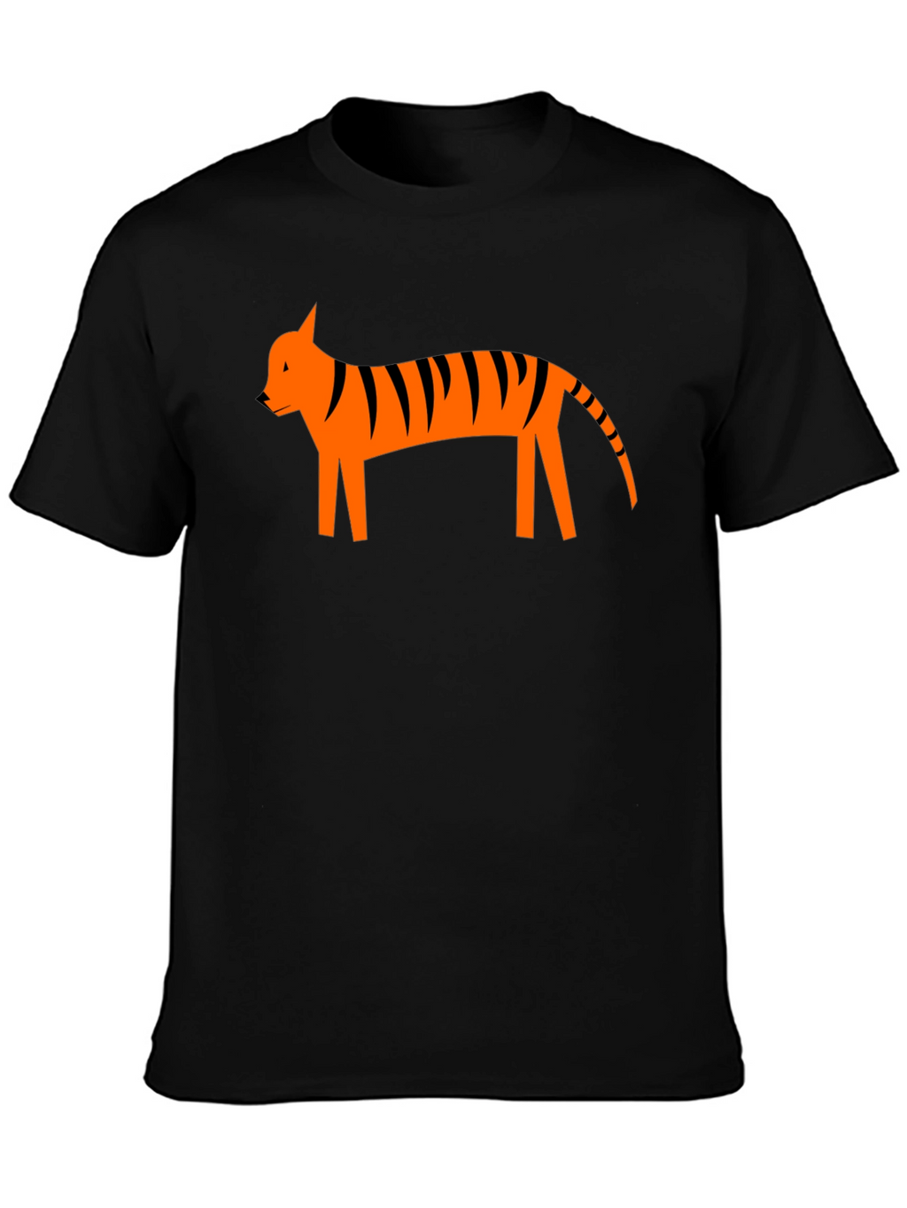 Modern Tiger Graphic Tee - Black Cotton Casual Shirt