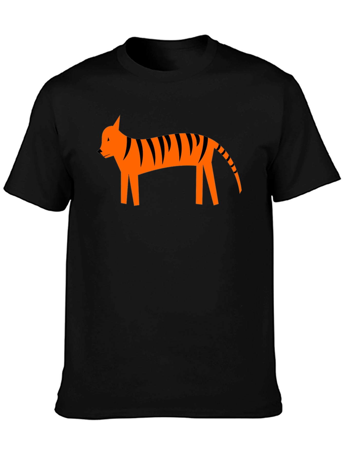 Modern Tiger Graphic Tee - Black Cotton Casual Shirt