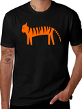 Modern Tiger Graphic Tee - Black Cotton Casual Shirt