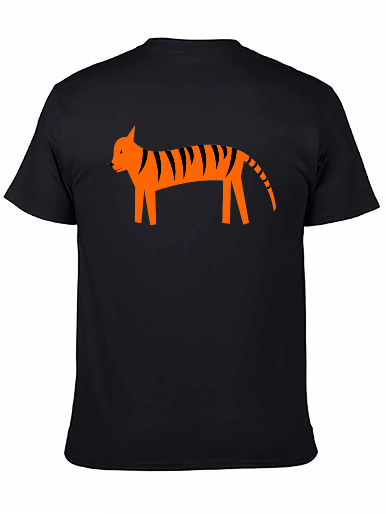 Modern Tiger Graphic Tee - Black Cotton Casual Shirt