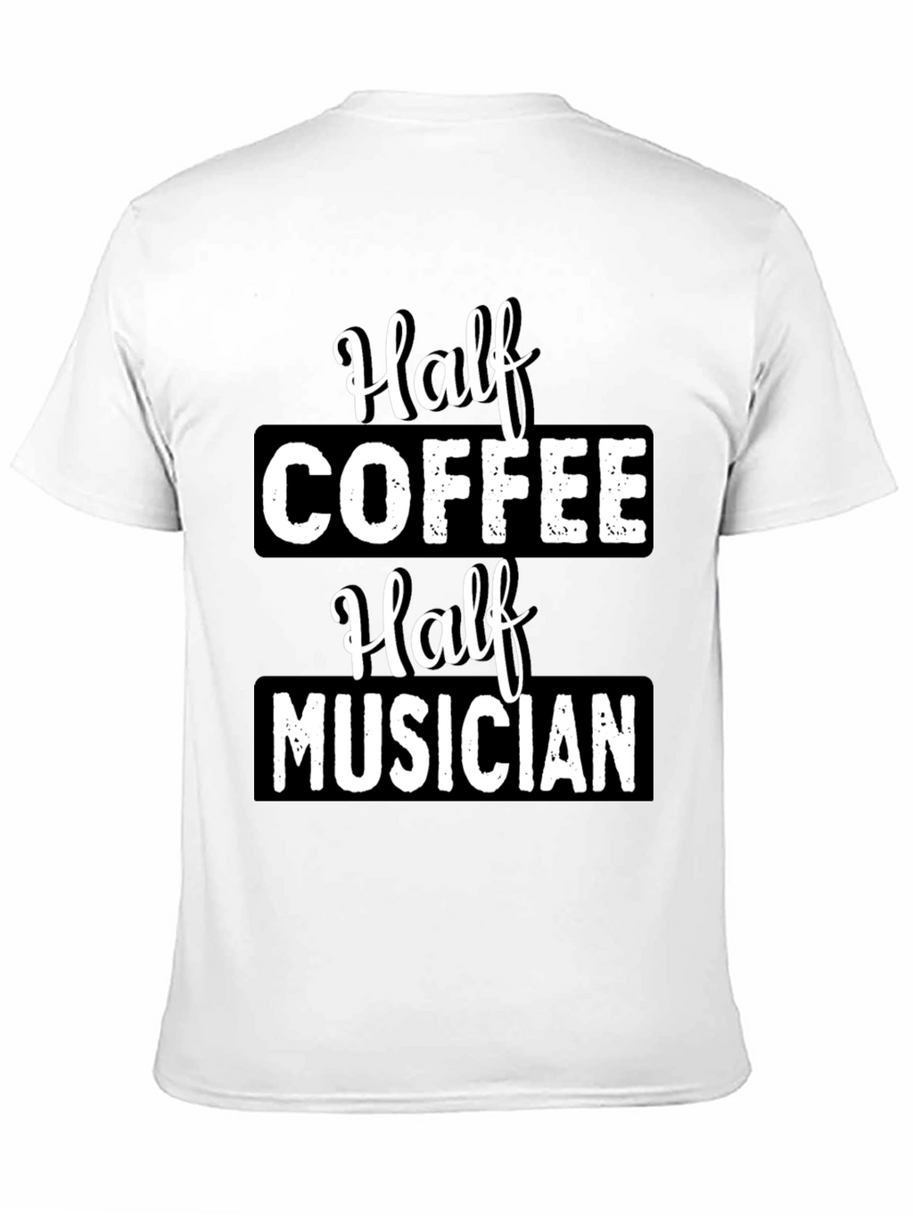 Half Coffee Half Musician Black Graphic T-Shirt
