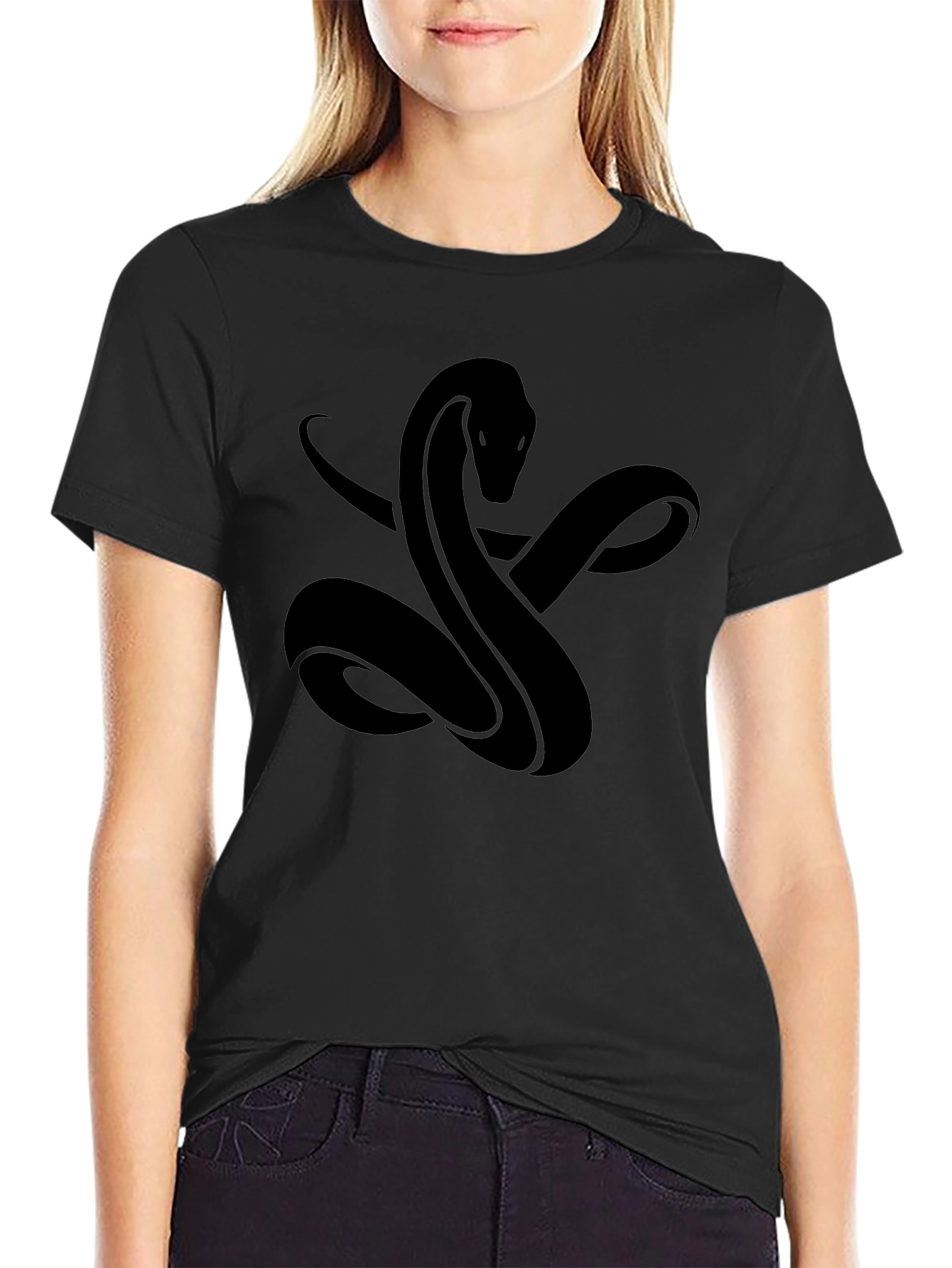 Black Snake Graphic Tee - Stylish Mens T-Shirt