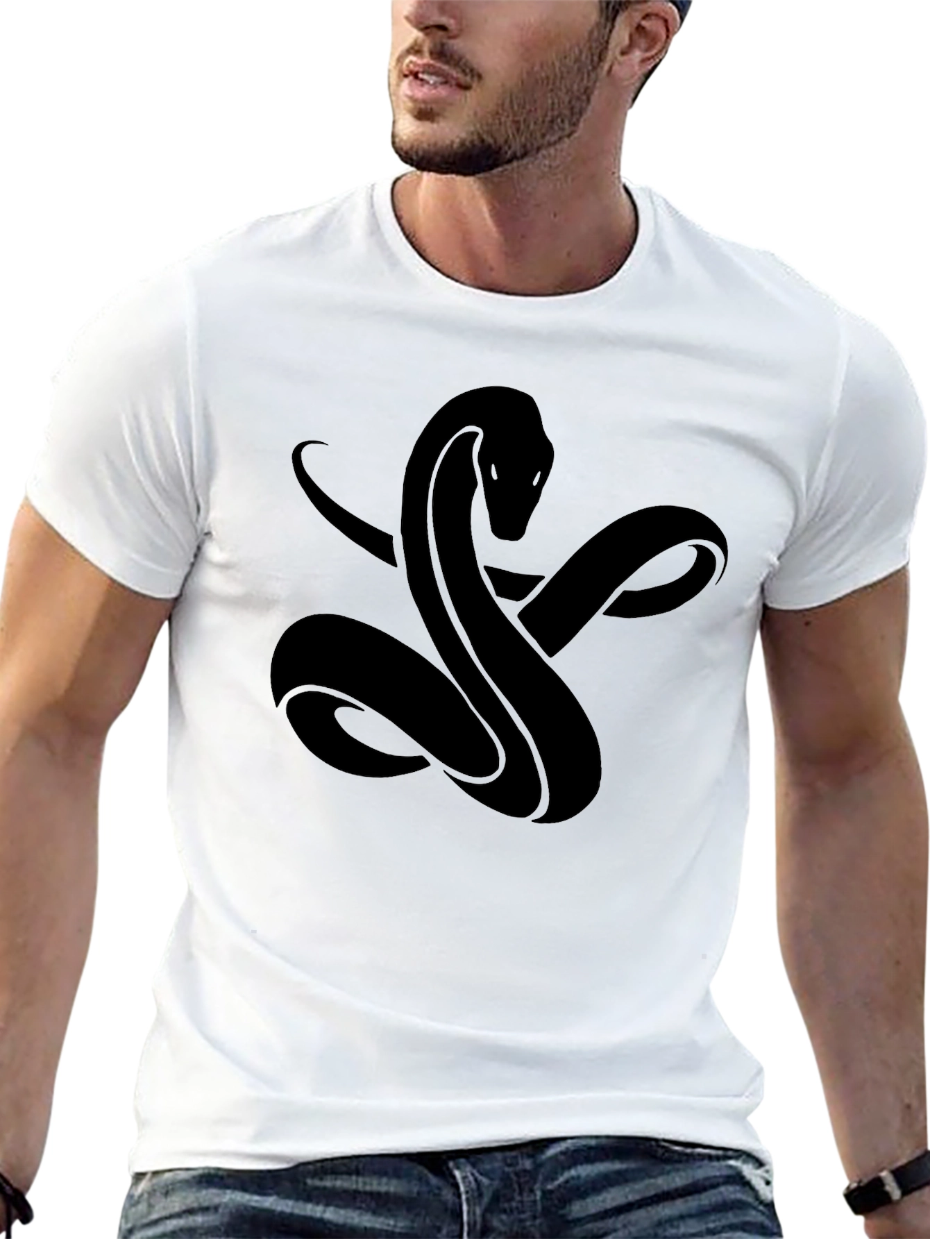 Black Snake Graphic Tee - Stylish Mens T-Shirt