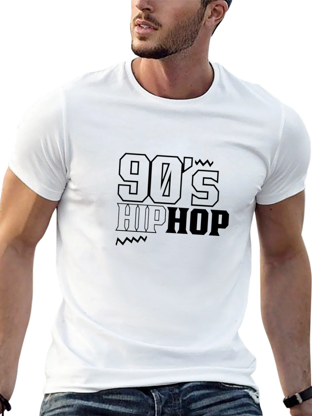 90s Hip Hop Black Graphic Tee
