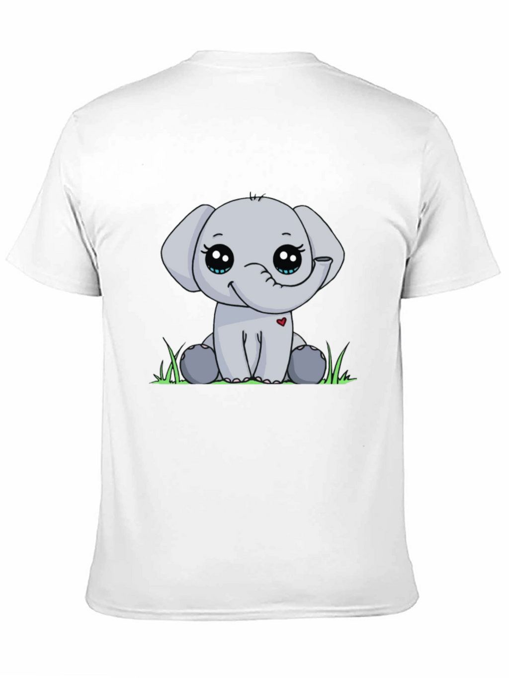 Cute Elephant Graphic Tee - Black Cotton Blend