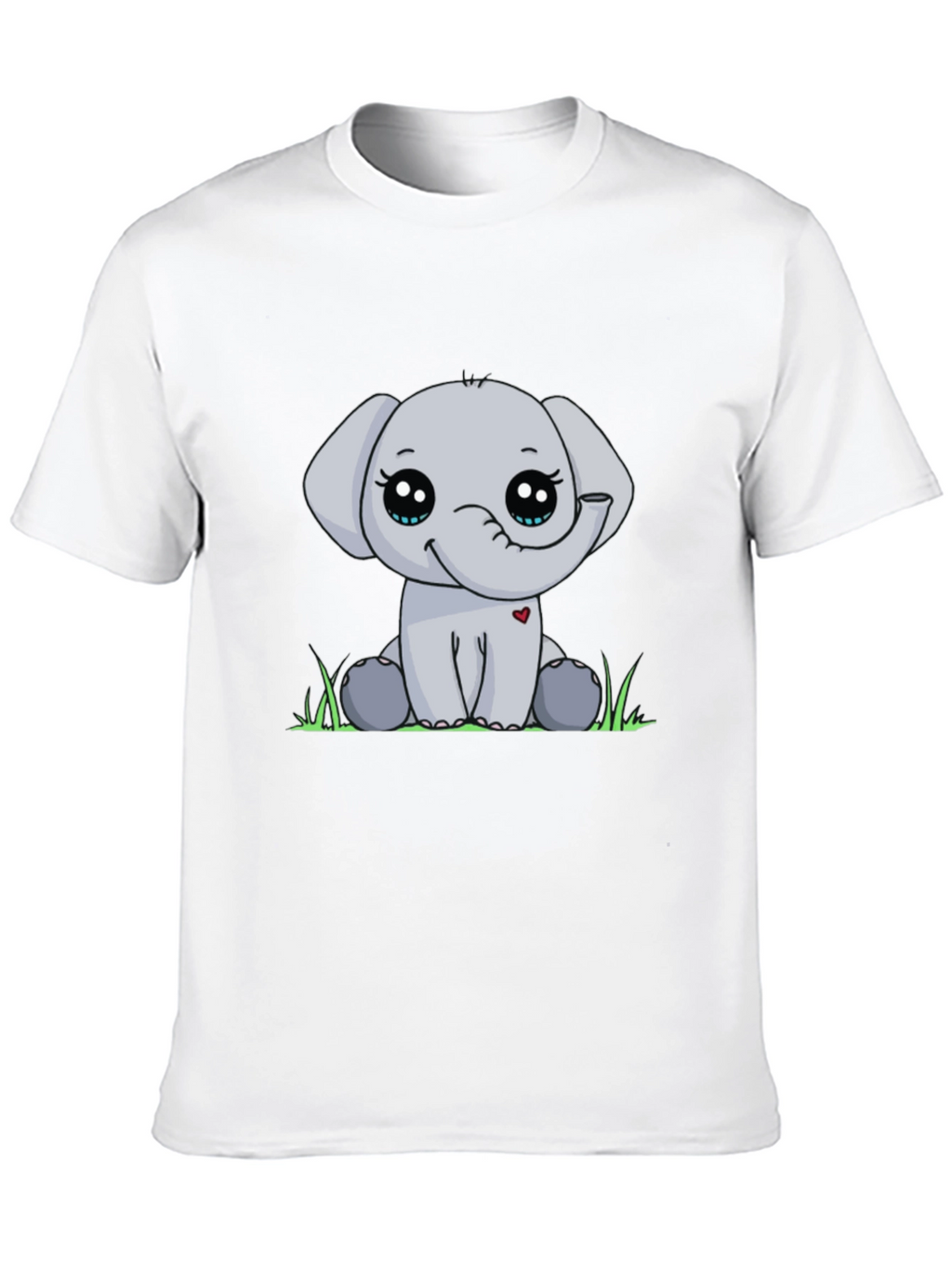 Cute Elephant Graphic Tee - Black Cotton Blend