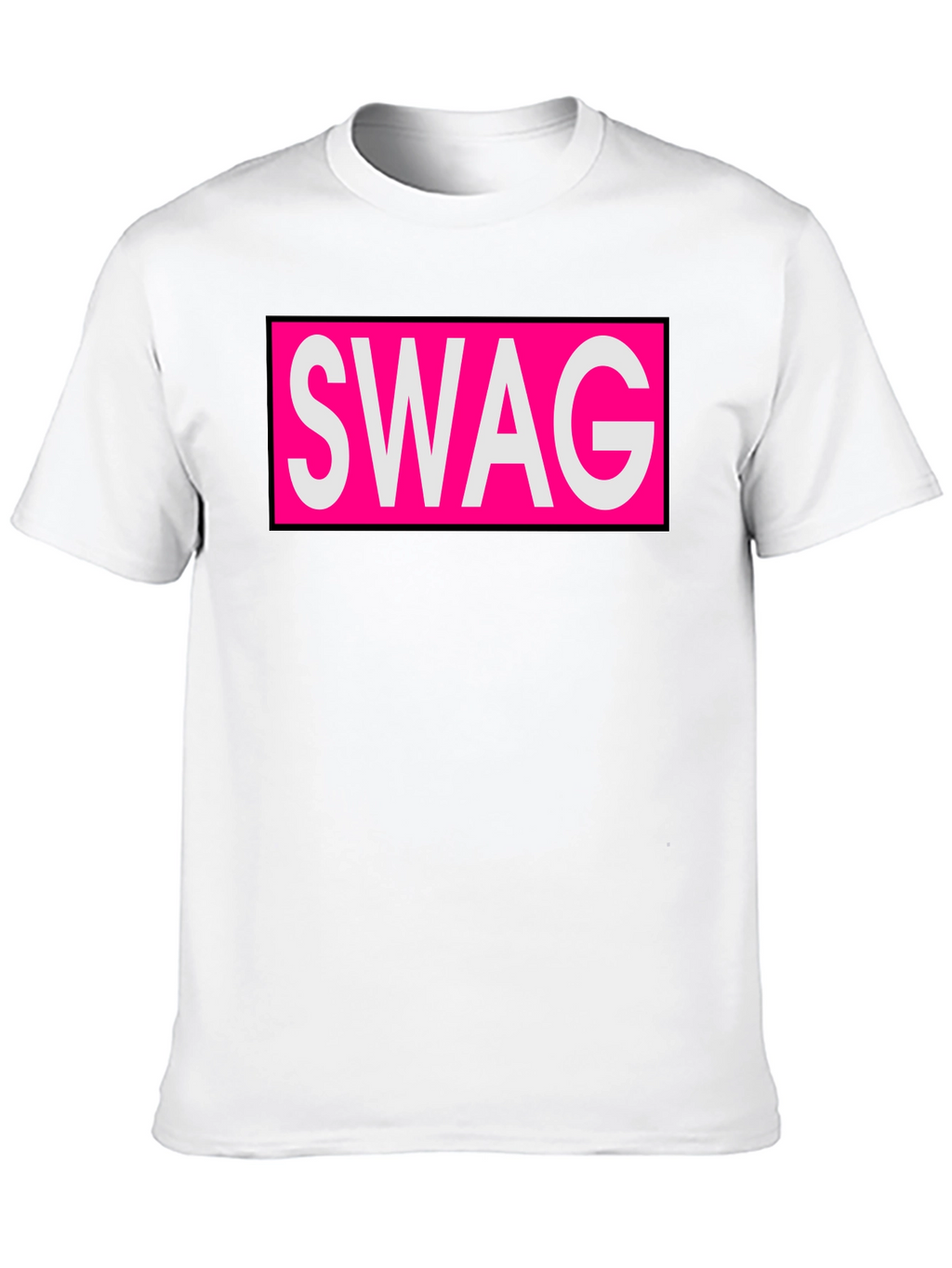 Mens Black T-Shirt with SWAG Graphic Print