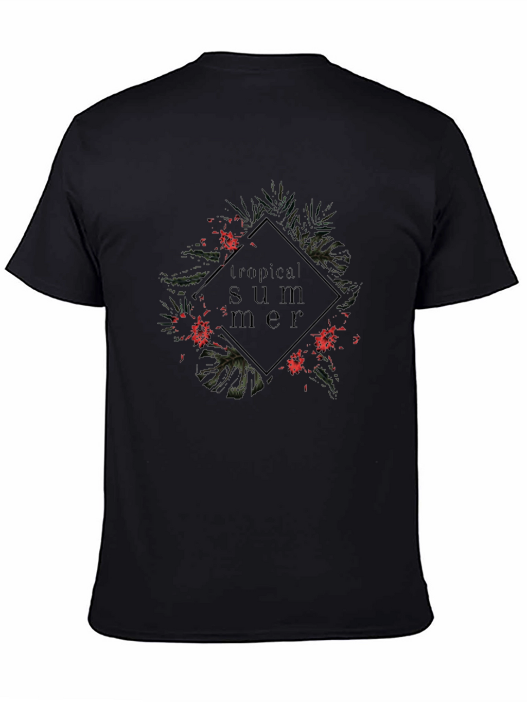 Tropical Summer Black T-Shirt