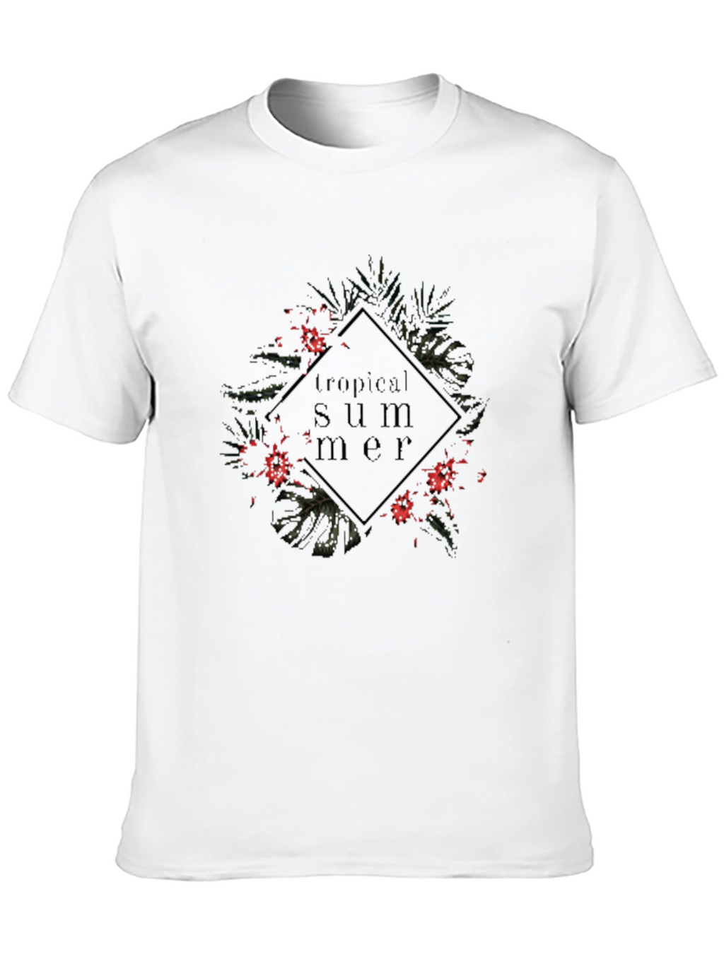 Tropical Summer Black T-Shirt