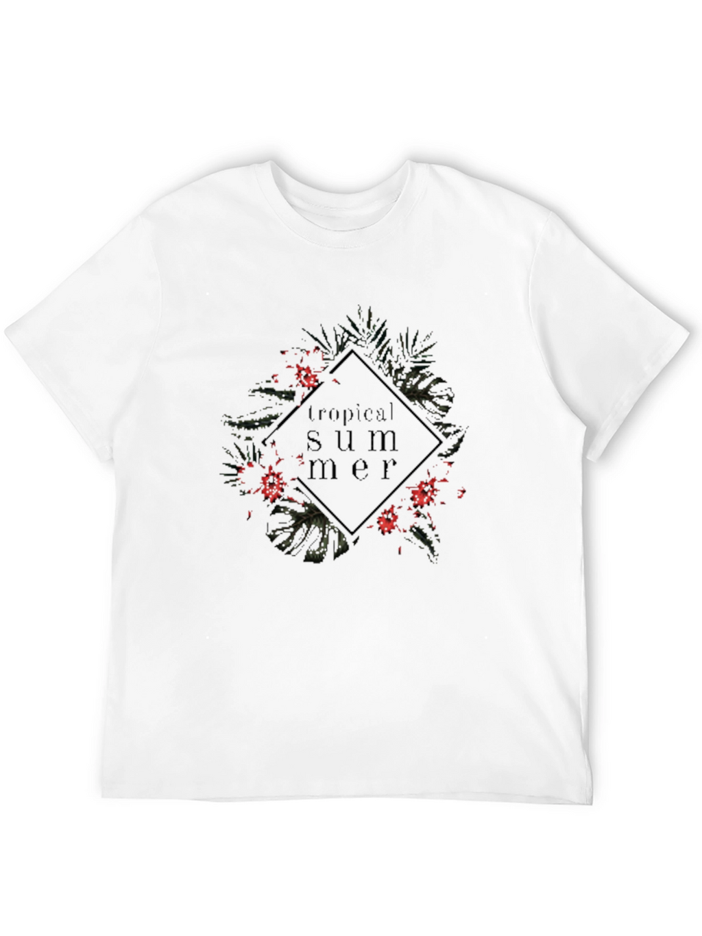 Tropical Summer Black T-Shirt