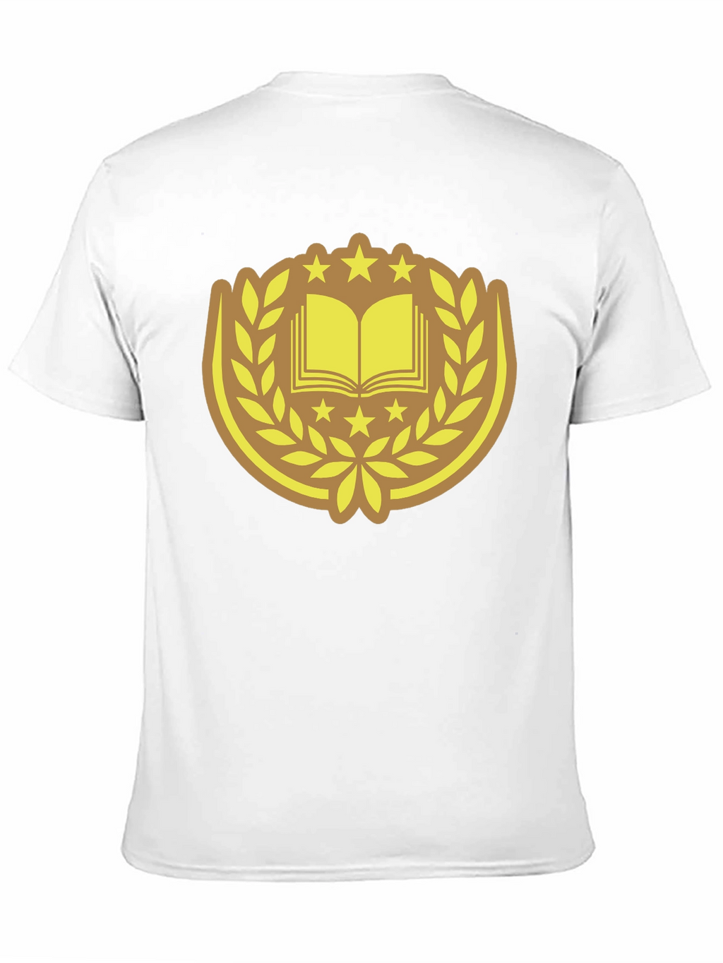Black T-Shirt with Book & Laurel Design
