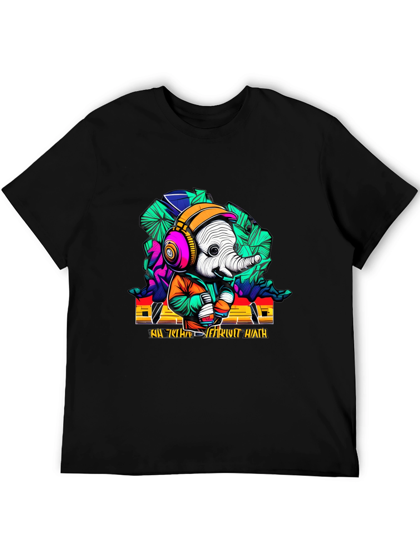 Funky Elephant Graphic T-Shirt - Unique Design