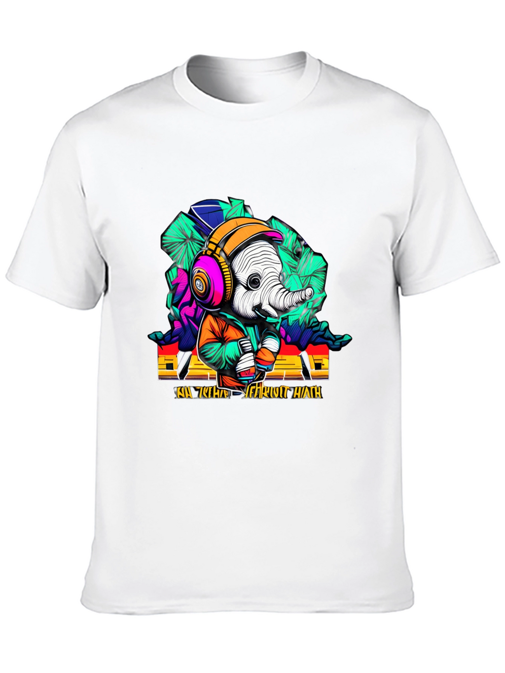 Funky Elephant Graphic T-Shirt - Unique Design