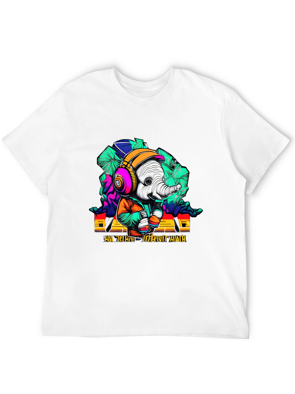 Funky Elephant Graphic T-Shirt - Unique Design
