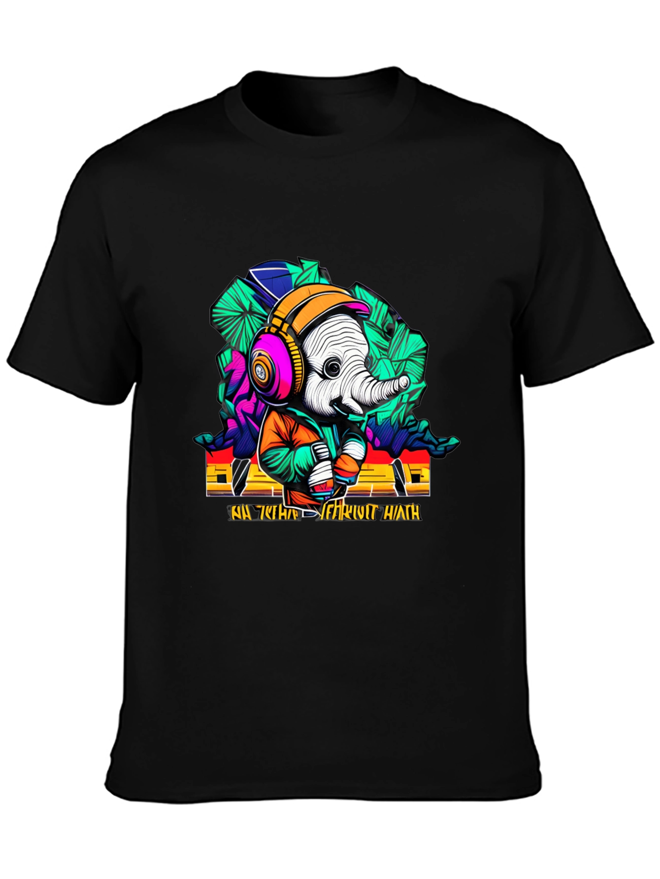Funky Elephant Graphic T-Shirt - Unique Design