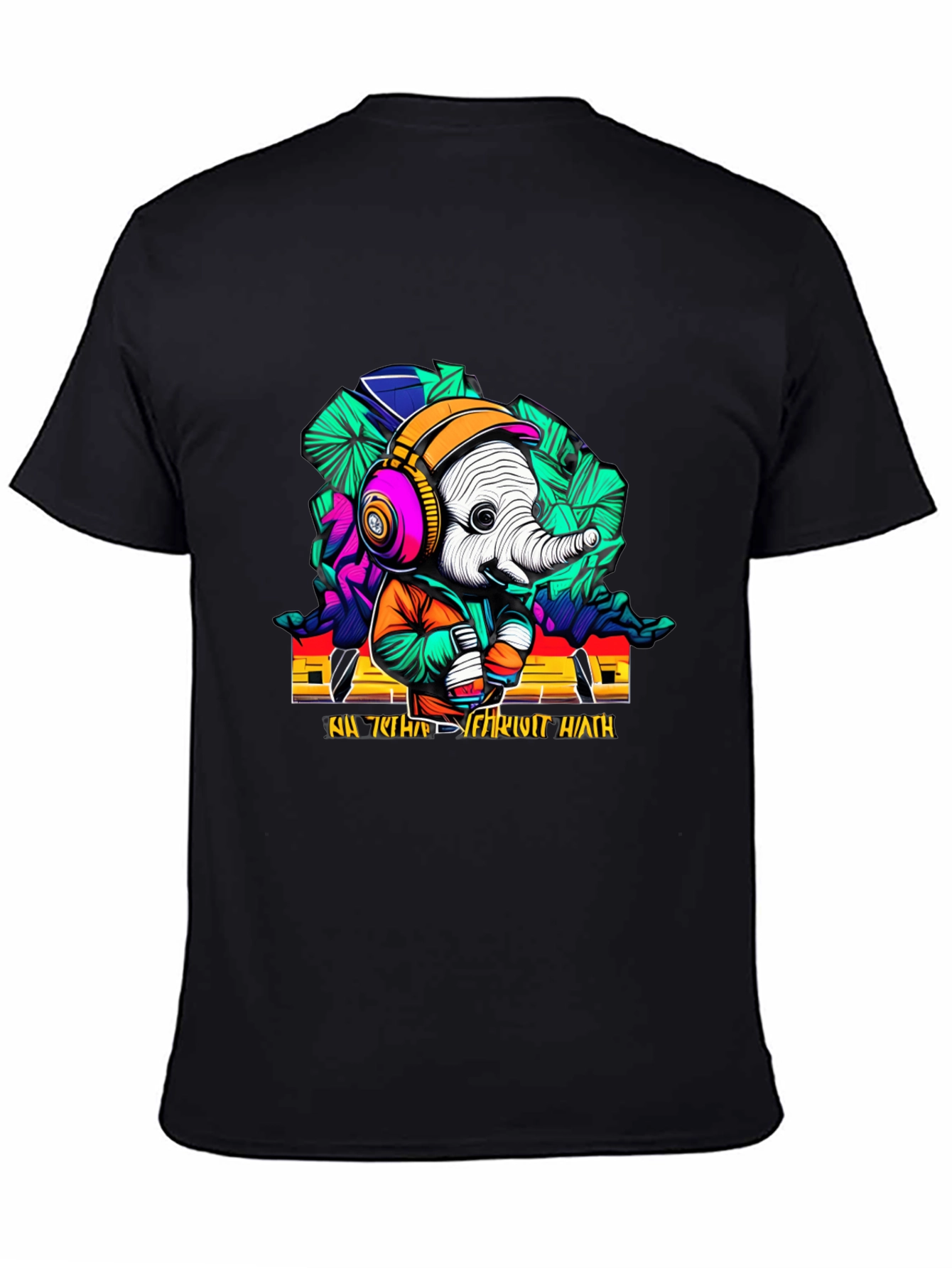 Funky Elephant Graphic T-Shirt - Unique Design