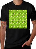 Kiwi Slice Print Black T-Shirt