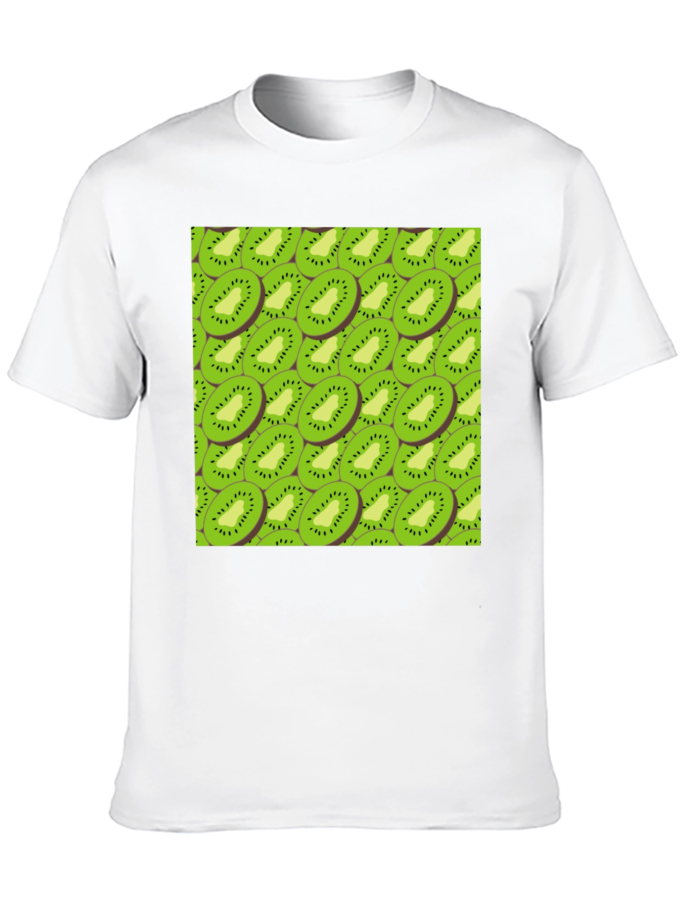 Kiwi Slice Print Black T-Shirt