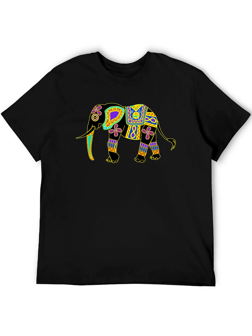 Elephant Graphic Print Black Tee