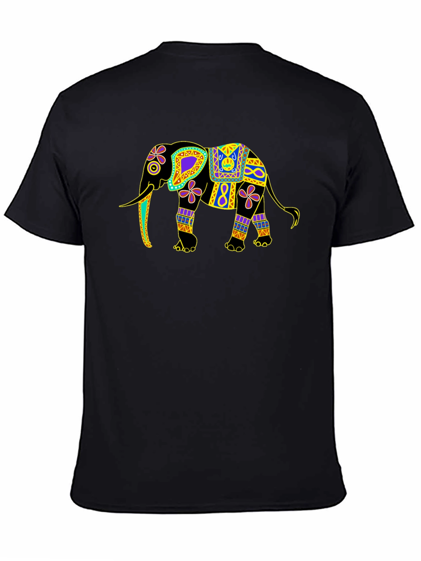 Elephant Graphic Print Black Tee