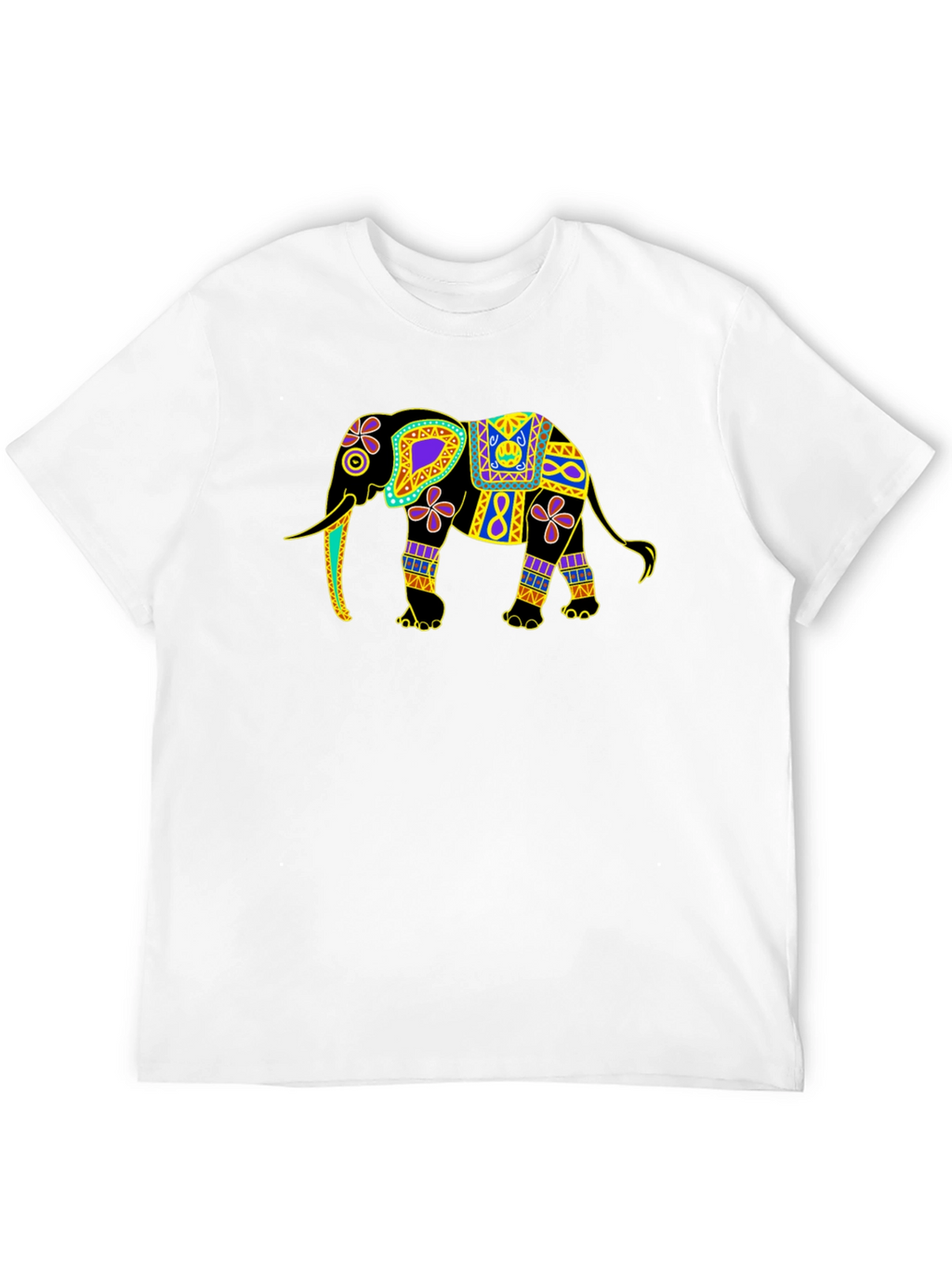 Elephant Graphic Print Black Tee