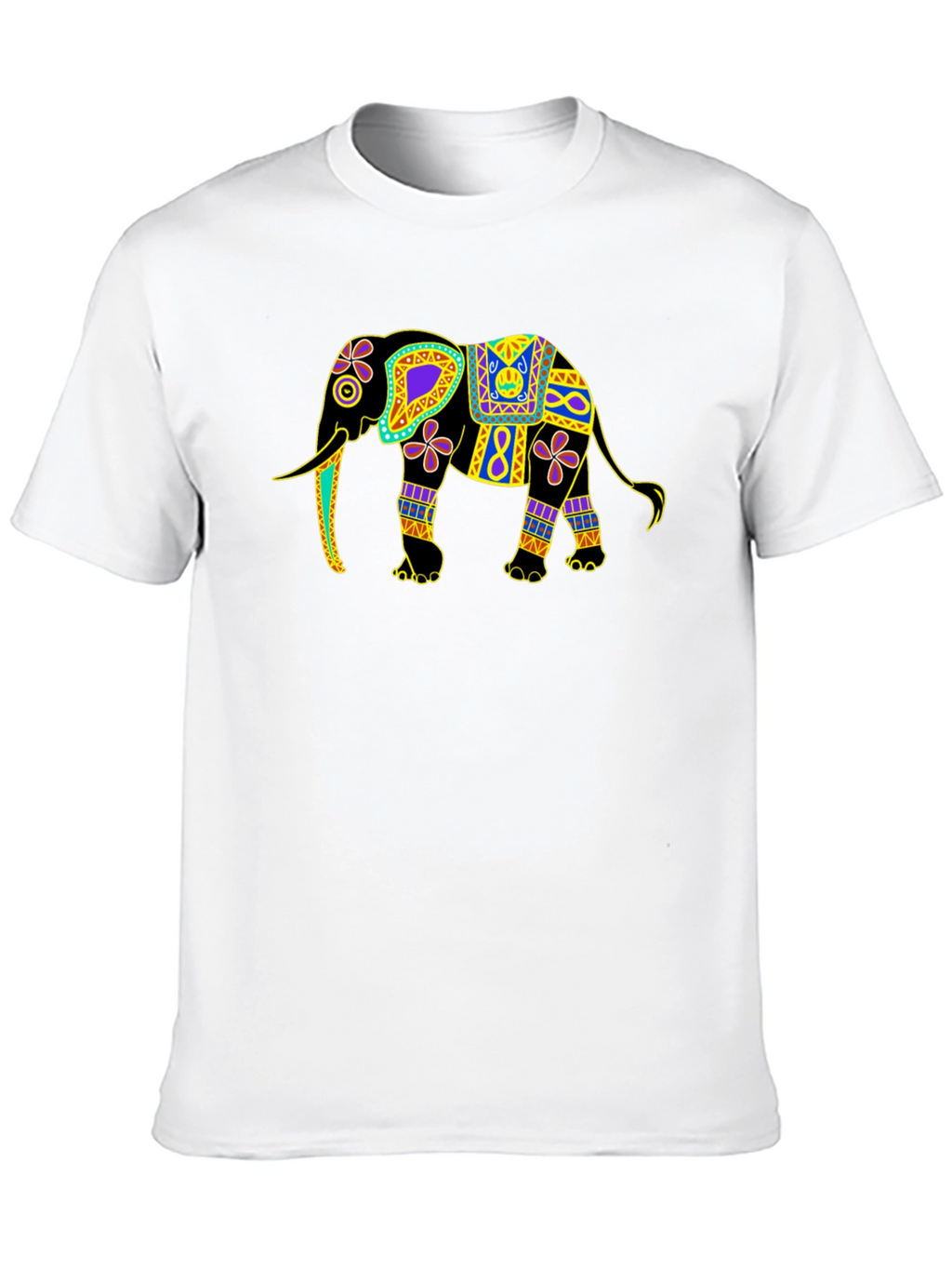 Elephant Graphic Print Black Tee