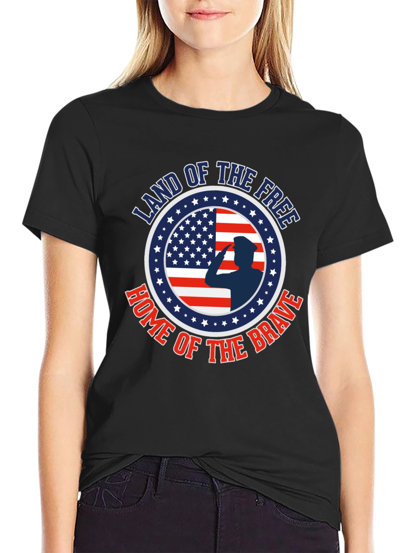 Land of the Free Patriotic Graphic T-Shirt