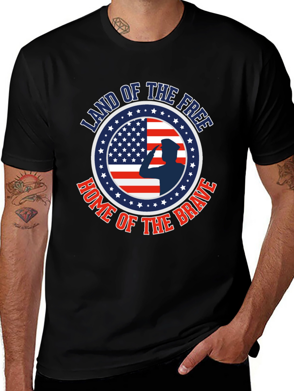 Land of the Free Patriotic Graphic T-Shirt
