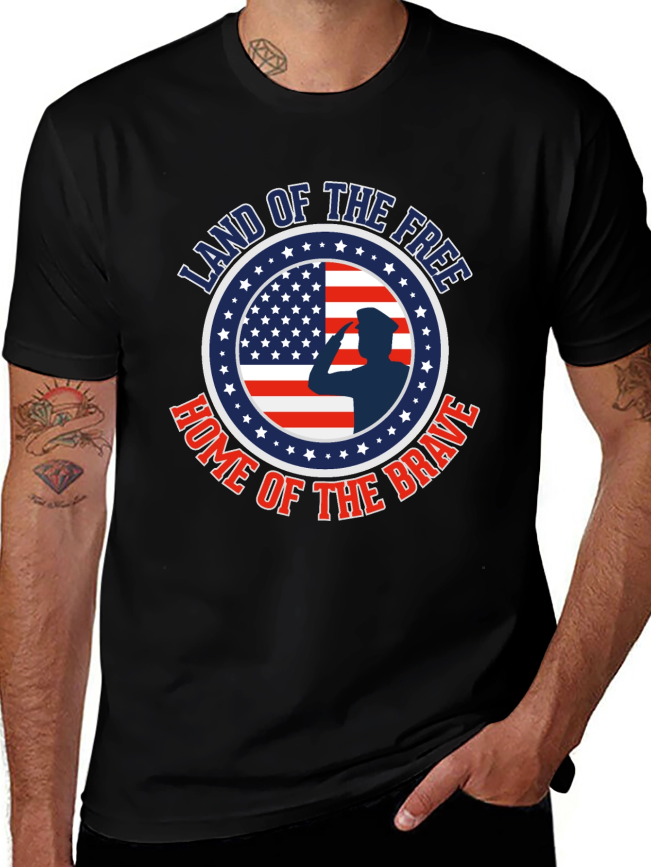 Land of the Free Patriotic Graphic T-Shirt