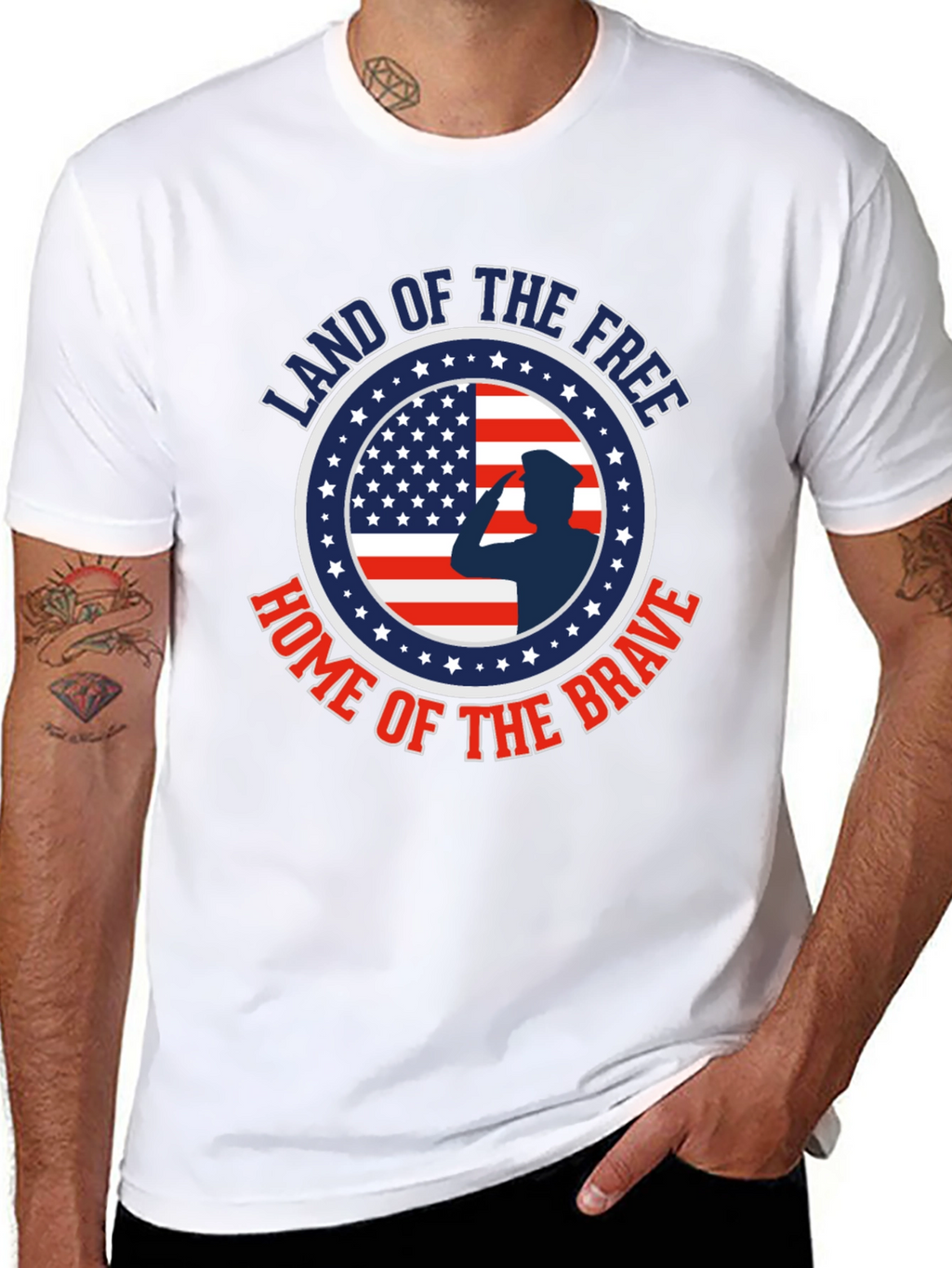 Land of the Free Patriotic Graphic T-Shirt
