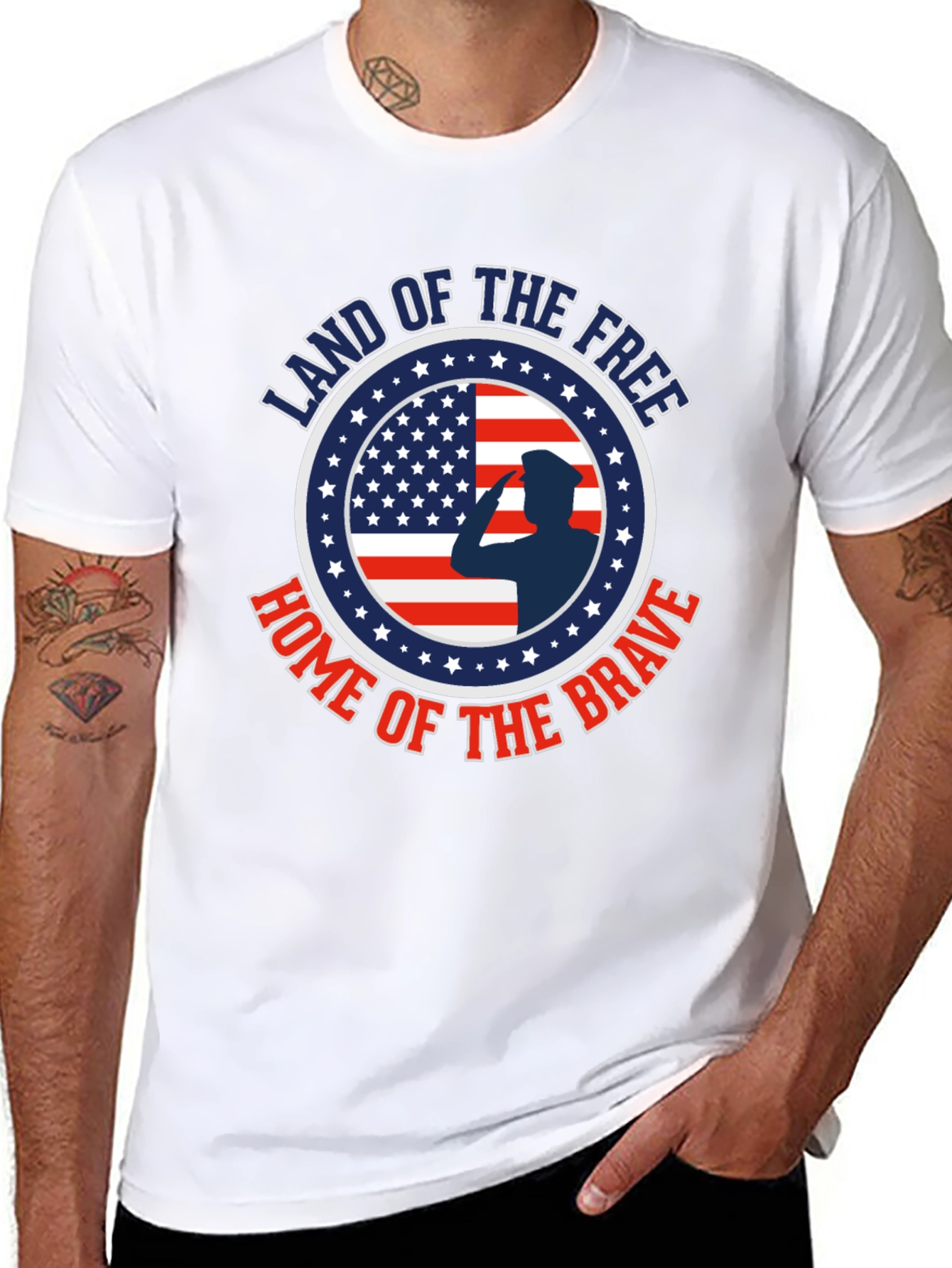 Land of the Free Patriotic Graphic T-Shirt