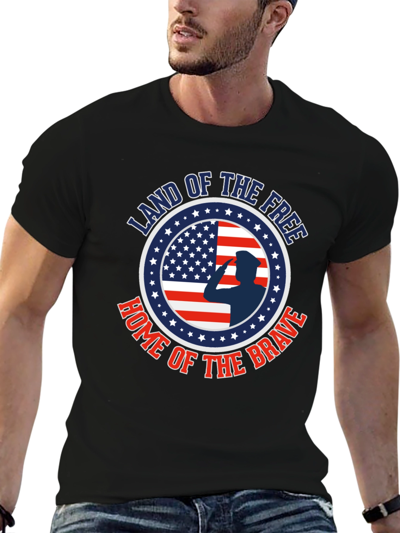 Land of the Free Patriotic Graphic T-Shirt