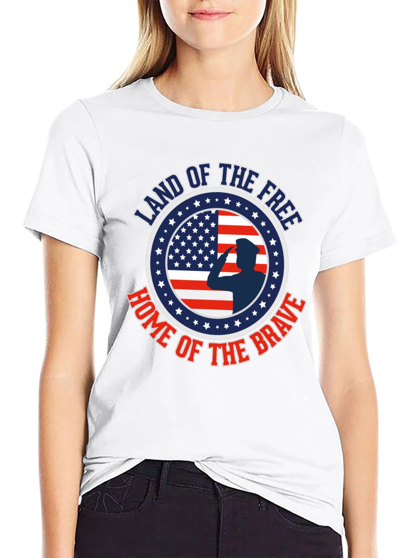 Land of the Free Patriotic Graphic T-Shirt