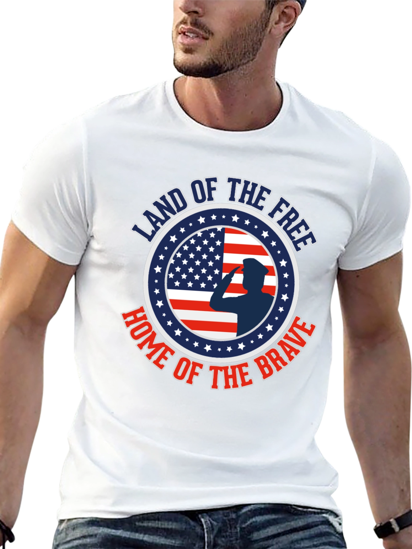 Land of the Free Patriotic Graphic T-Shirt