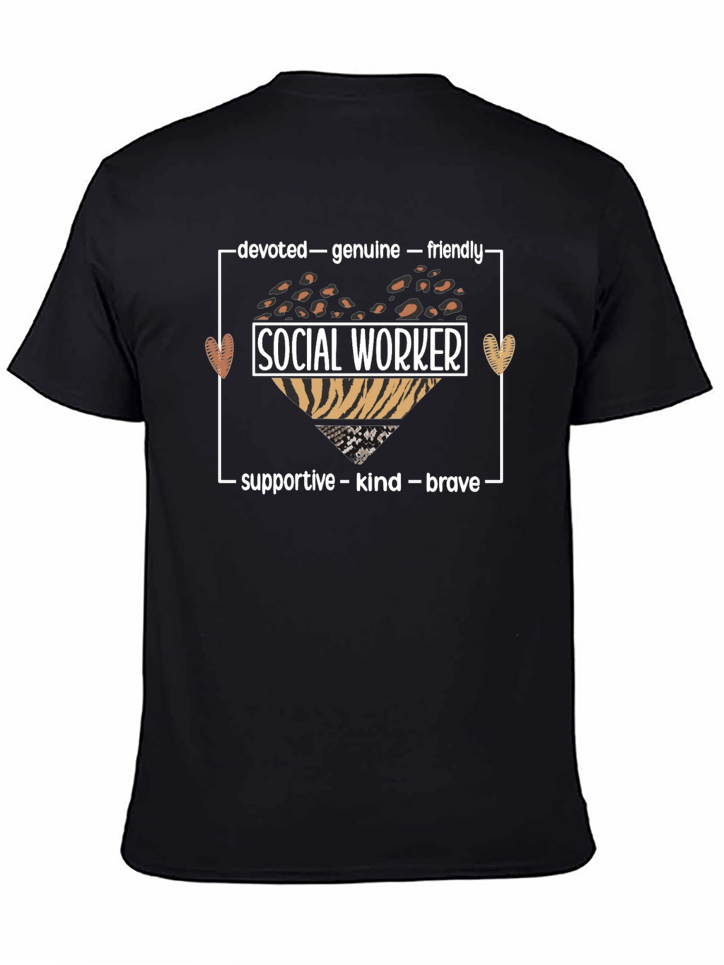 Social Worker Leopard Heart T-Shirt
