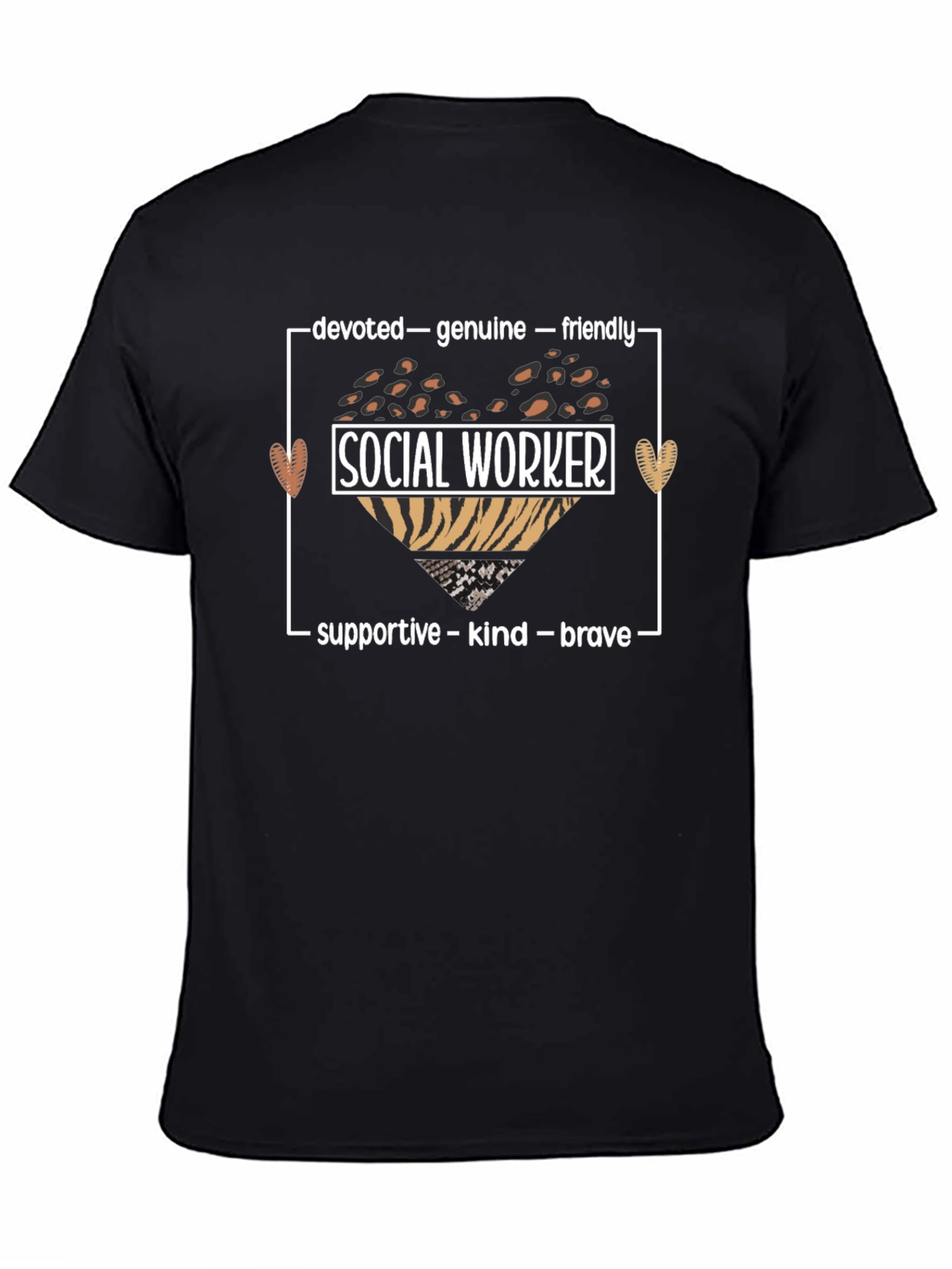 Social Worker Leopard Heart T-Shirt
