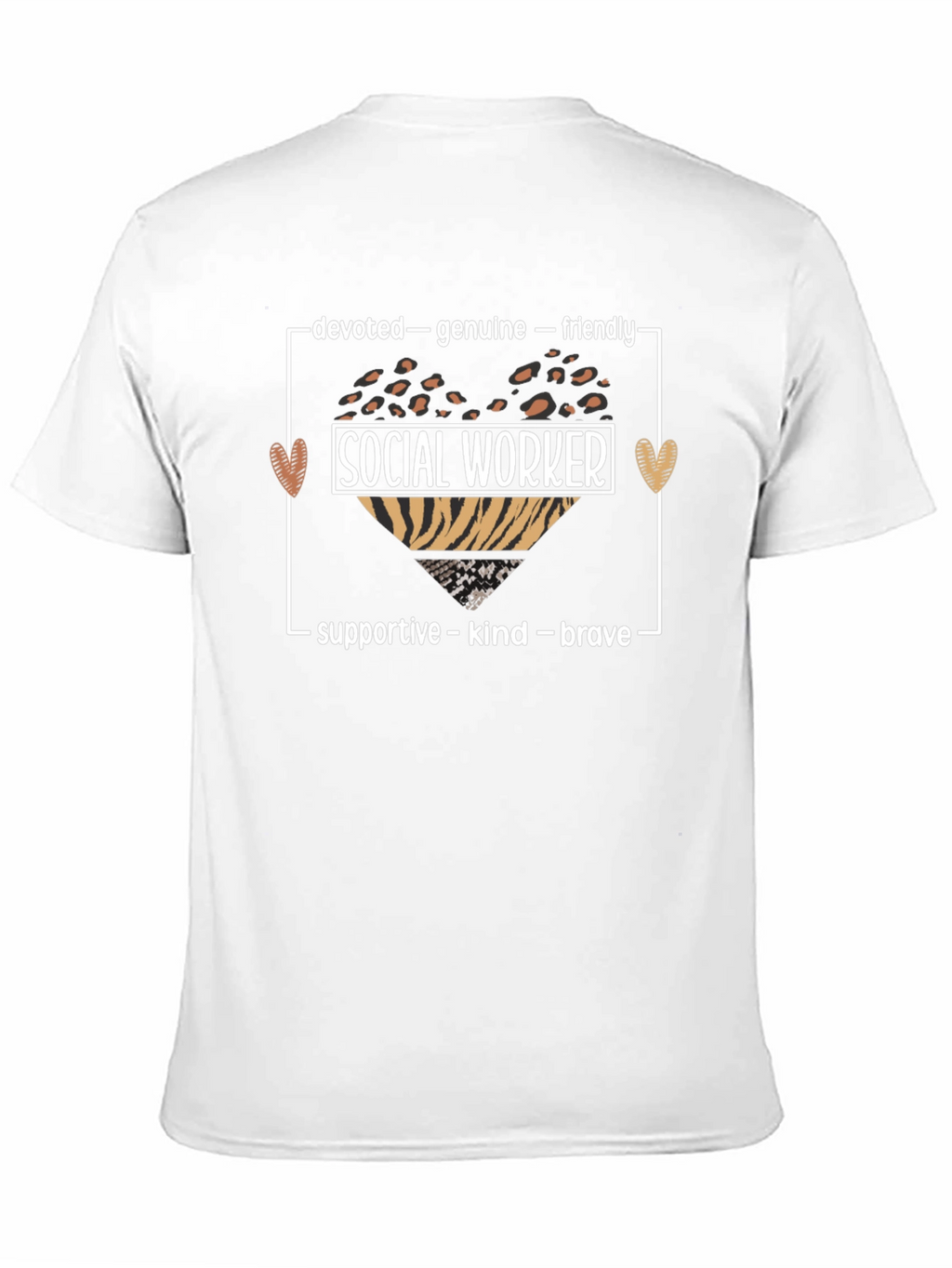 Social Worker Leopard Heart T-Shirt