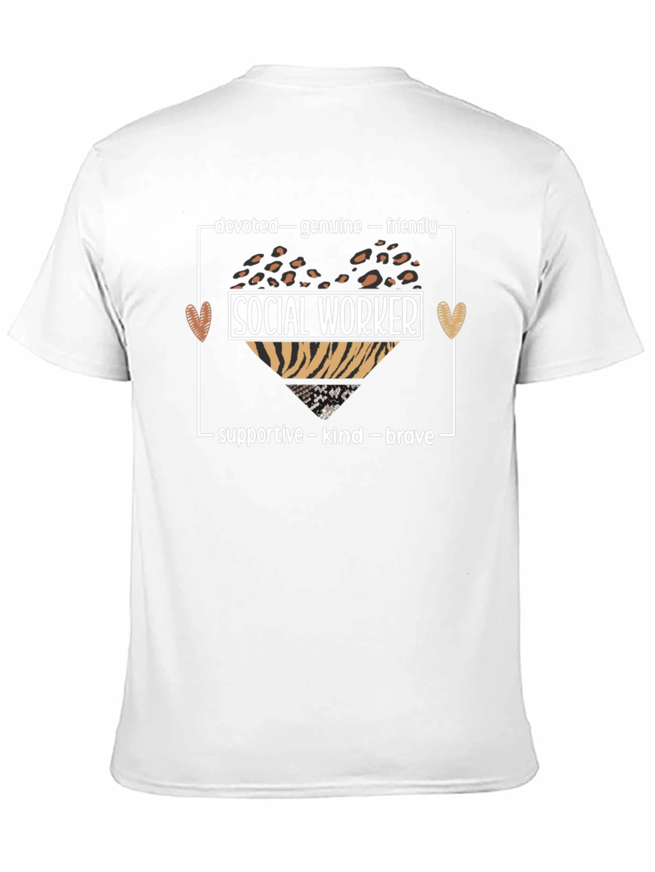 Social Worker Leopard Heart T-Shirt