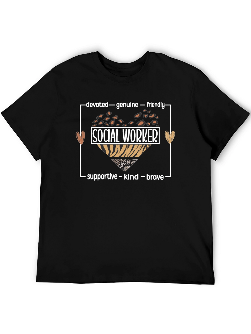 Social Worker Leopard Heart T-Shirt