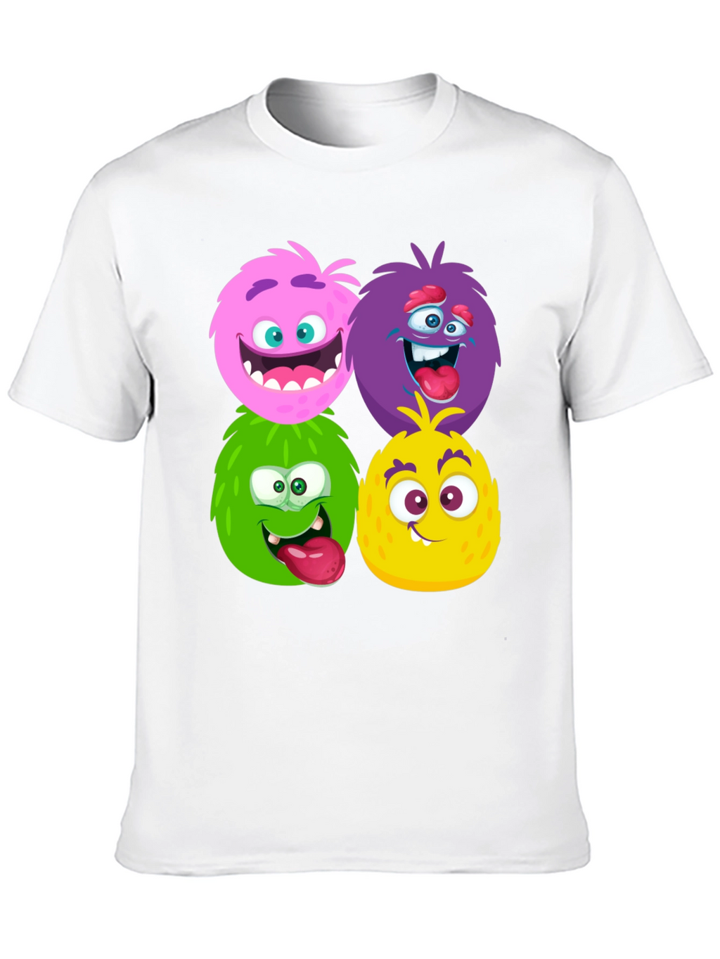 Fun Monster Faces Graphic Black T-Shirt