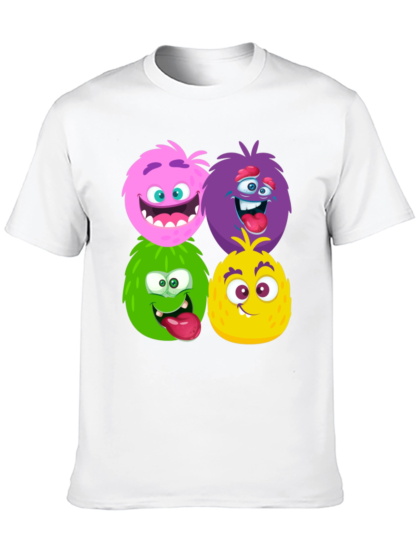 Fun Monster Faces Graphic Black T-Shirt