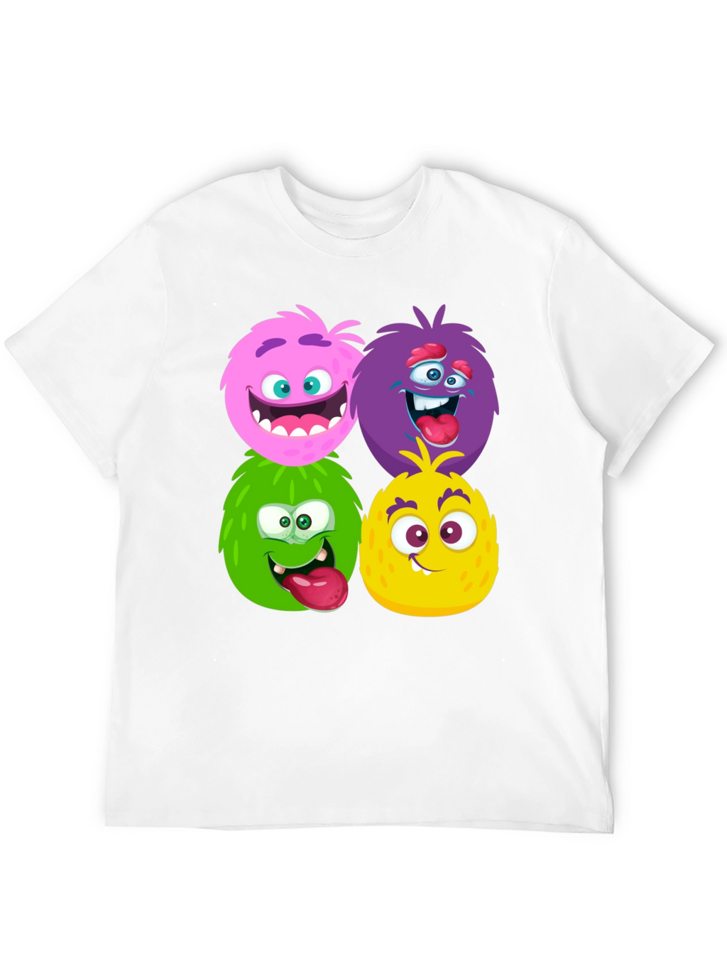 Fun Monster Faces Graphic Black T-Shirt