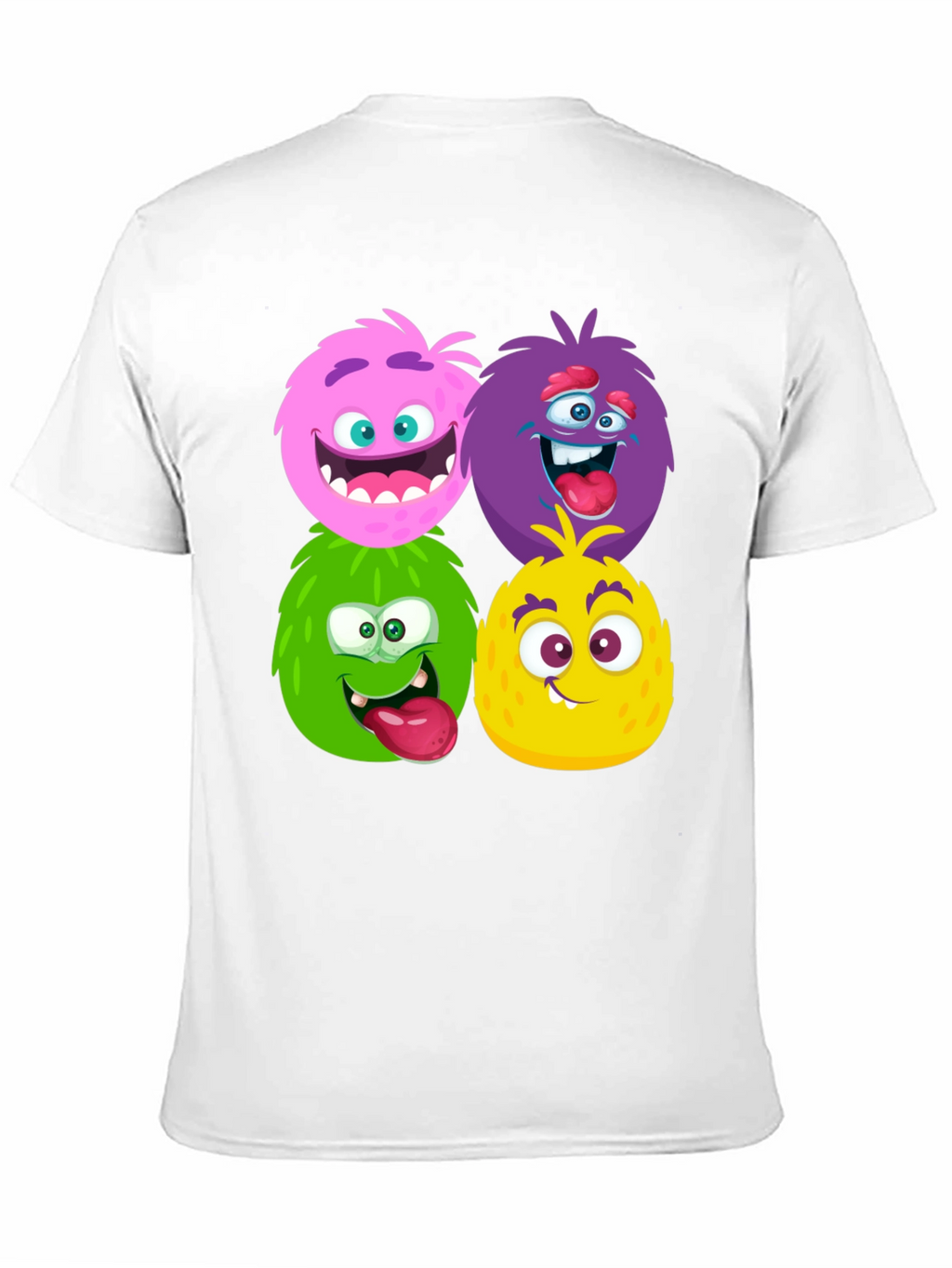Fun Monster Faces Graphic Black T-Shirt