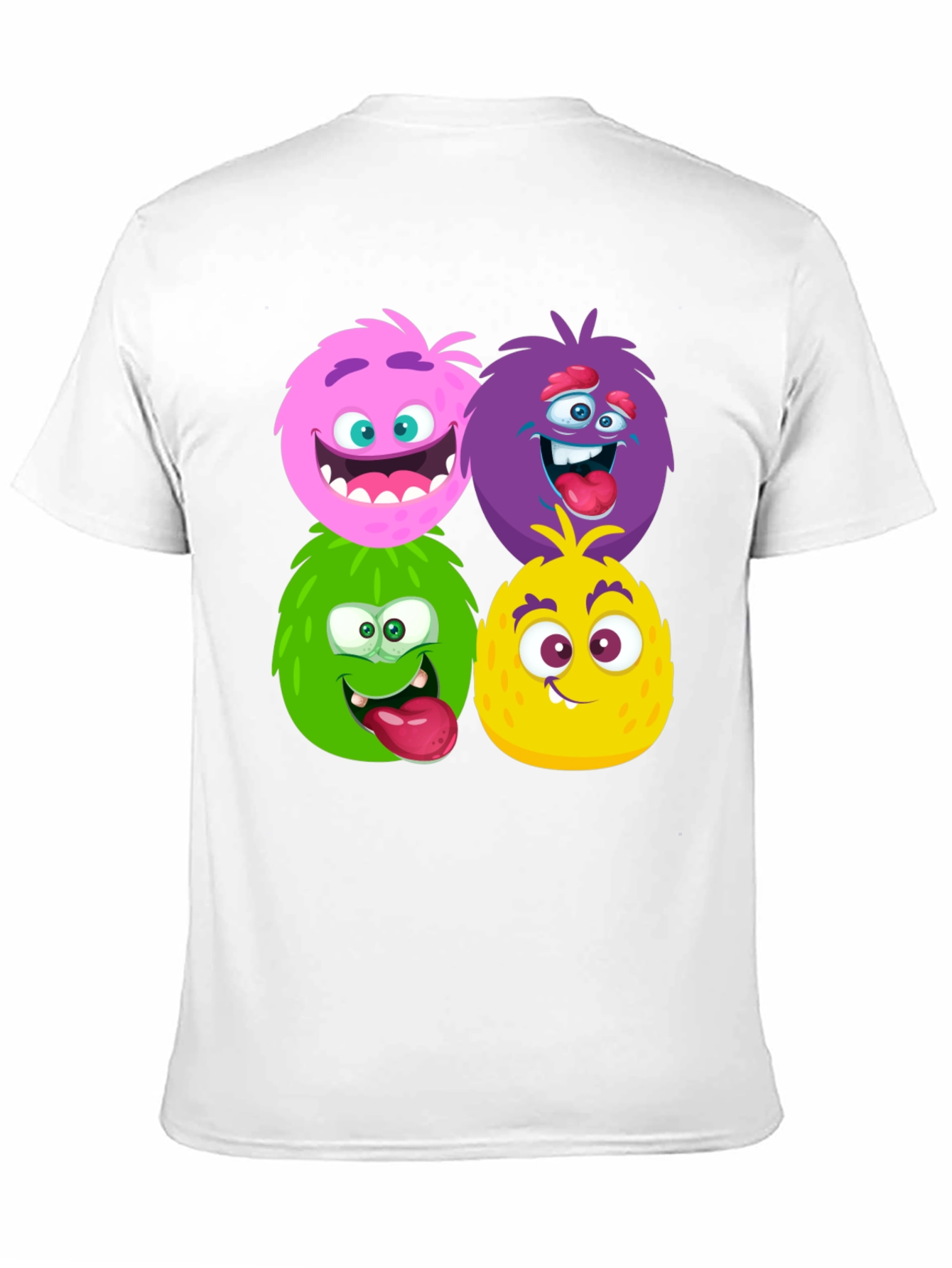 Fun Monster Faces Graphic Black T-Shirt
