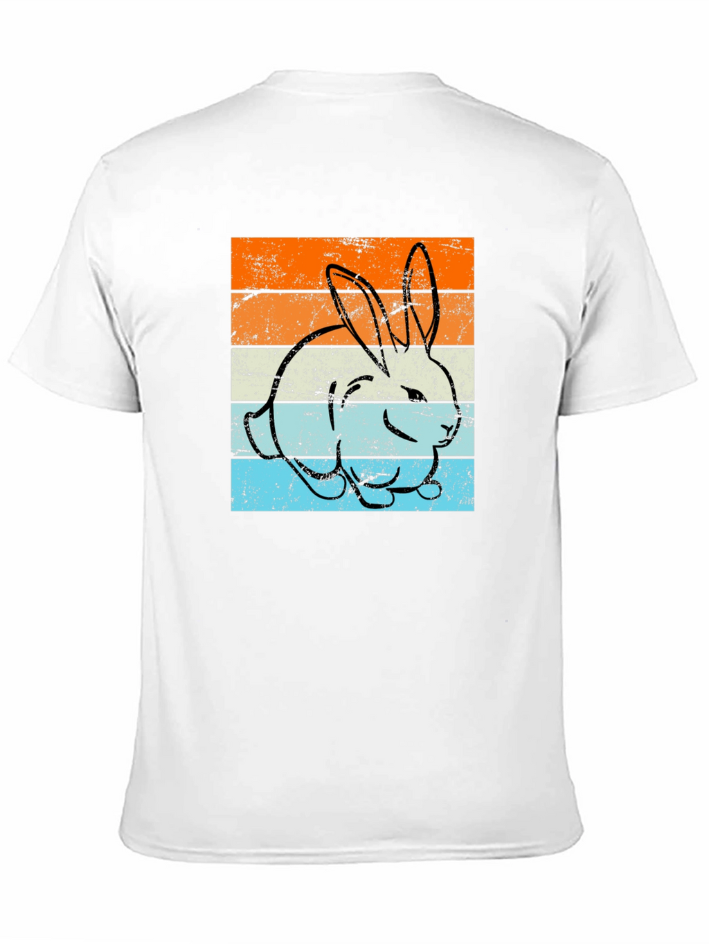 Retro Bunny Graphic Tee - Unisex Black T-Shirt